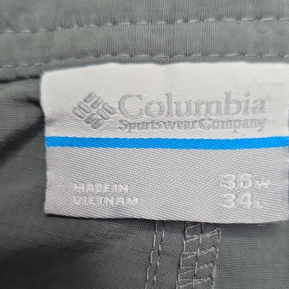 Columbia Short Men's Gray Nylon Hiking Camping Cargo 36W 34L Outdoor Gear - Picture 3 of 8